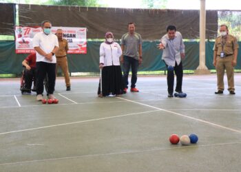 Lomba Cabang Olahraga Boccia Ajang National Paralympic Of Indonesia Kabupaten Tangerang Dibuka