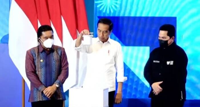 Presiden Jokowi saat membuka BUMN Startup Day Tahun 2022, di ICE BSD City, Tangerang, Banten, Senin (26/09/2022). (Sumber: Tangkapan layar)