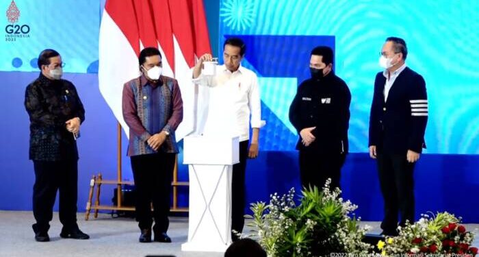 Presiden Jokowi saat membuka BUMN Startup Day Tahun 2022, di ICE BSD City, Tangerang, Banten, Senin (26/09/2022). (Sumber: Tangkapan layar)