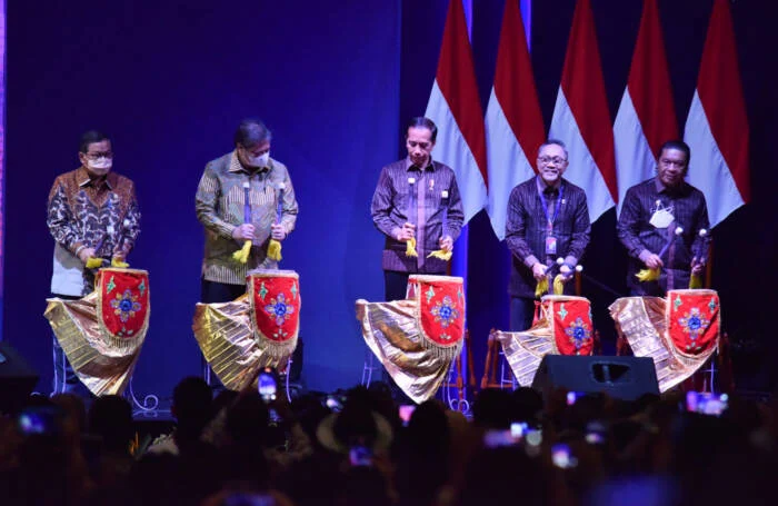 Presiden Jokowi membuka acara Trade Expo Indonesia ke-37 di ICE, BSD City, Tangerang, Banten, Rabu (19/10/2022). (Foto: Humas Setkab)