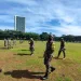 Jelang Pesta Rakyat HUT Ke-14 Tangerang Selatan, Ratusan Anggota Satpol PP Tangsel Operasi Semut Bersihkan Lapangan Sunburs BSD