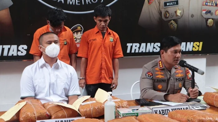 Polda Metro Jaya Sita 112 Kilogram Ganja dan Tangkap Tiga Kurir Narkoba