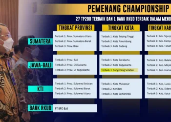 Pemkot Tangerang Selatan Raih Penghargaan Terbaik Ketiga Championship TP2DD 2022