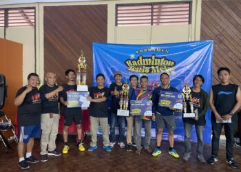 Diwarnai Derby IKPP, Pasangan Ganda Badminton PWI Tangsel Raih Juara Satu