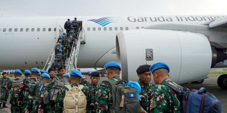 Garuda Indonesia Terbangkan 2.115 Pasukan Perdamaian Indonesia ke Lebanon dan Kongo