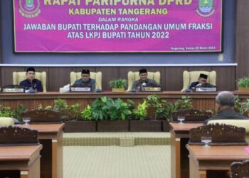 Wabup Tangerang Sampaikan Jawaban Pemandangan Umum Fraksi DPRD Atas LKPJ 2022
