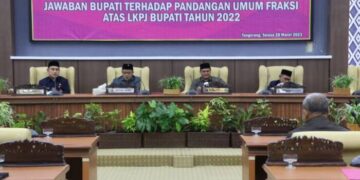 Wabup Tangerang Sampaikan Jawaban Pemandangan Umum Fraksi DPRD Atas LKPJ 2022