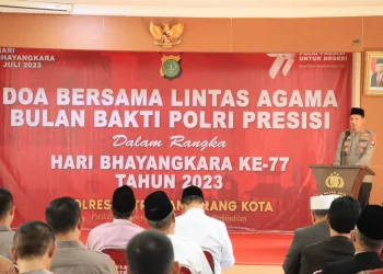 Polres Metro Tangerang Kota Gandeng FKUB Gelar Doa Bersama Lintas Agama menyambut Hari Bhayangkara ke – 77
