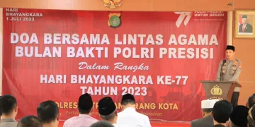 Polres Metro Tangerang Kota Gandeng FKUB Gelar Doa Bersama Lintas Agama menyambut Hari Bhayangkara ke – 77