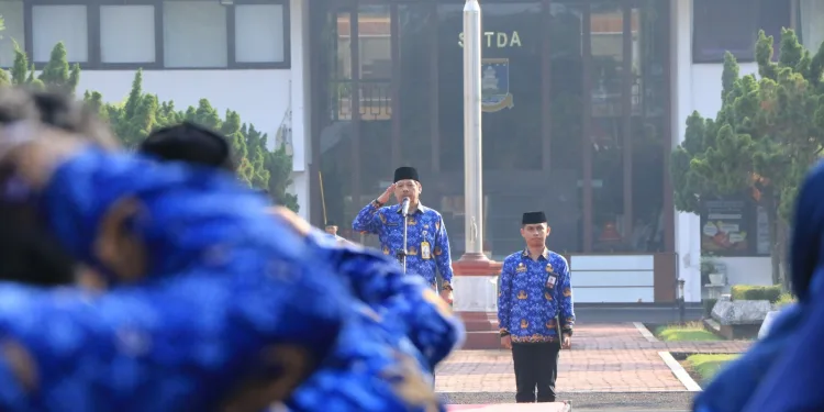 Upacara Peringatan Harlah Pancasila Tahun 2023 yang bertemakan "Gotong Royong Membangun Peradaban dan Pertumbuhan Global"