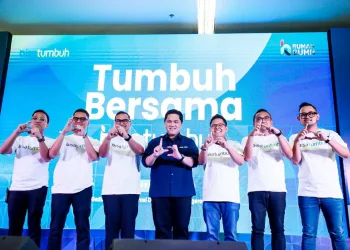 Dorong UMKM, Menteri Erick Thohir Launching Kolaborasi Rumah BUMN dan Bisatumbuh di Tangerang Selatan