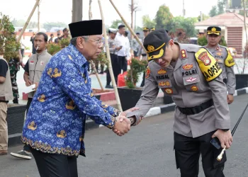 Amankan Tahapan Pemilu, Polres Tangsel Gelar Pasukan Operasi Mantap Brata dan Simulasi Sispamkota
