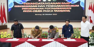 Pj Gubernur Banten Al Muktabar Tandatangani Pakta Integritas Penegakan Hukum Perusahaan Pertambangan