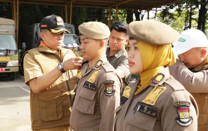 Pj Bupati Tangerang Pimpin Apel Pergeseran Pasukan Pengamanan Pemilu