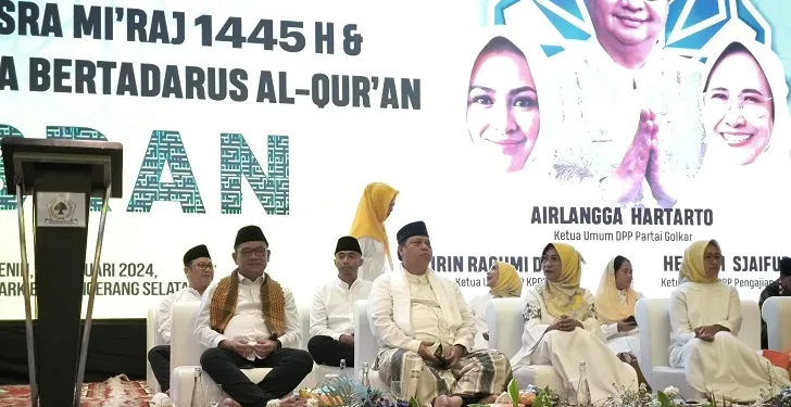 Airlangga Hadiri Isra Mi’raj di Serpong Tangsel, Ajak Kader dan Simpatisan Partai Golkar Rajin Baca Qur’an Jelang Pemilu