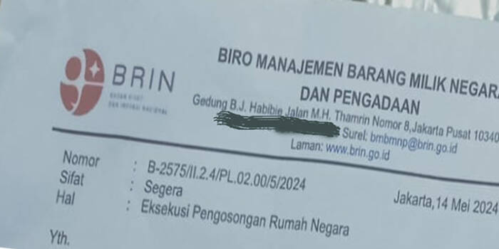 BRIN Akan Ekseskusi Kosongkan Paksa Rumah Dinas Puspiptek Hari Ini