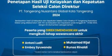 Seleksi Calon Dirut PT Tangerang Nusantara Global  Tinggal Empat Orang
