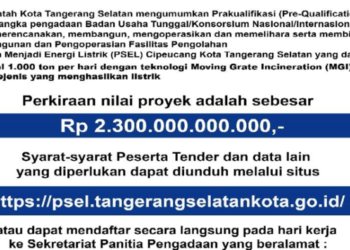 Website Tender Proyek PSEL Cipeucang Tangsel Rp 2,3 Triliun Tak Bisa Diakses, Ada apa?
