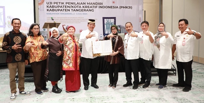 Uji Petik PMK3I Pacu Pertumbuhan Ekonomi Kreatif Kabupaten Tangerang, Kriya Bambu Jadi Unggulan