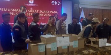 KPU Kota Tangerang Musnahkan 7.197 Lembar Surat Suara Pilkada