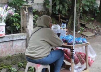 Pedagang Kembang di TPU Keramat Tajug Serpong Keluhkan Penurunan Penjualan