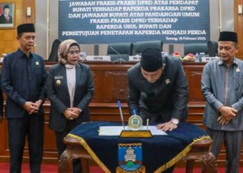 Tiga Raperda Disahkan Menjadi Perda Kabupaten Serang Tahun 2025