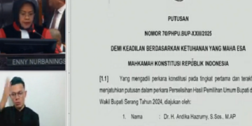 MK Batalkan Hasil Pemilu Kabupaten Serang 2024, Perintahkan KPU Gelar PSU di Setiap TPS