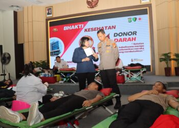 Jelang Hari Bhayangkara ke-79, Polres Metro Tangerang Kota Gelar Bakti Kesehatan Donor Darah