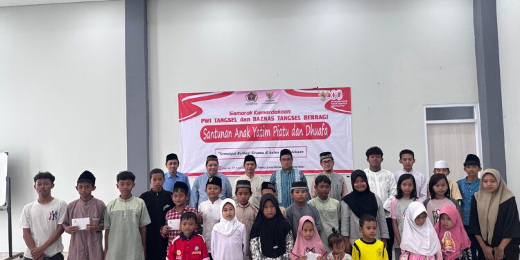 PWI dan Baznas Tangsel Berbagi Santunan untuk Anak Yatim dan Dhuafa dalam Semarak Kemerdekaan