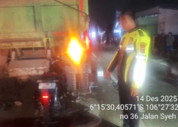 Pemotor Tewas Usai Hantam Dump Truk di Ruas Tigaraksa–Cisoka Tangerang