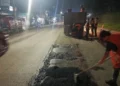 DBMSDA Kabupaten Tangerang Perbaiki Sementara Jalan Rusak di Pasar Kemis Usai Telan Korban Jiwa