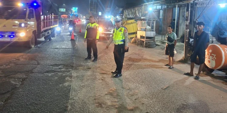 Satlantas Polresta Tangerang Perkuat Pengawasan di Titik Rawan Kecelakaan Lalu Lintas di Pasar Kemis