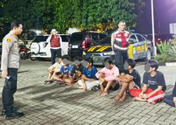 Polsek Cisauk Amankan 8 Remaja Terduga Pelaku Tawuran Perang Sarung di Momonggor Keranggan Tangsel