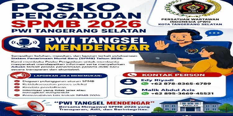 PWI Tangsel Buka Posko Pengaduan SPMB 2026, Awasi Dugaan Kecurangan Penerimaan Siswa Baru