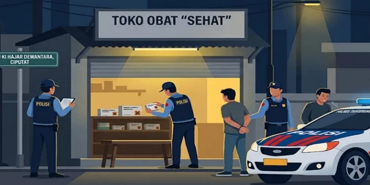 Polres Tangsel Gerebek Warung Penjual Obat Golongan G Ilegal di Ciputat