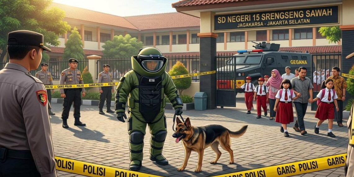 Ancaman Teror Bom Saat Hari Pertama Sekolah, Polisi Kosongkan SD Negeri 15 Srengseng Sawah