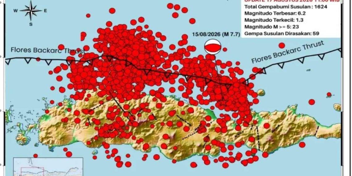 BMKG Minta Warga Waspada, 1.624 Gempa Susulan Flores Masih Terjadi