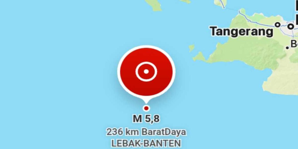 Gempa Bumi Tektonik 5,8 Magnitudo Guncang Lebak-Pandeglang