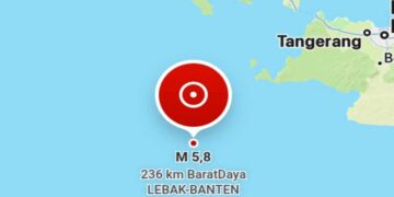 Gempa Bumi Tektonik 5,8 Magnitudo Guncang Lebak-Pandeglang