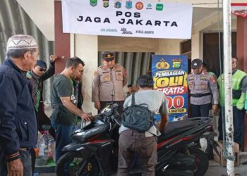Polsek Pamulang menggelar aksi tersebut di Pos Jaga Jakarta Bawah Fly Over Gaplek, Jalan Martadinata, Pondok Cabe Udik.