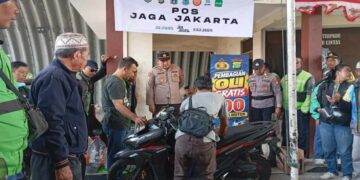 Polsek Pamulang menggelar aksi tersebut di Pos Jaga Jakarta Bawah Fly Over Gaplek, Jalan Martadinata, Pondok Cabe Udik.