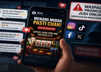 Promosi judi online (judol) semakin marak di berbagai platform media sosial. Pelaku tidak hanya mengunggah konten promosi, tetapi juga menyebarkannya melalui kolom komentar, pesan pribadi, dan akun khusus.