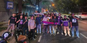 Polsek Serpong melakukan monitoring suporter Persita menjelang perayaan HUT Persita ke-73, Selasa (8/9/2026).