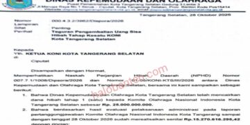 Mengejutkan! Dispora Tegur KONI Tangsel Kembalikan Dana Hibah Rp9,72 Miliar Jelang Porprov Banten 2026 Picu Kekecewaan Pengurus Cabor